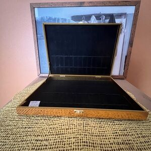 Luxurious Gold and Black Display silverware holder. (Empty suitcase.)
